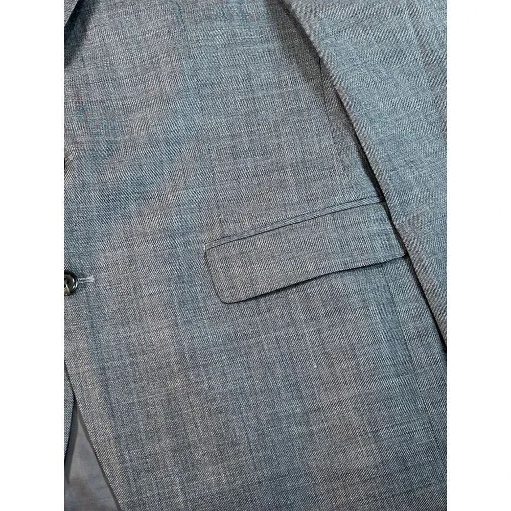 Chaps Mens 42S Gray 100% Wool Two Button Sport Coat Blazer Jacket 42 Short